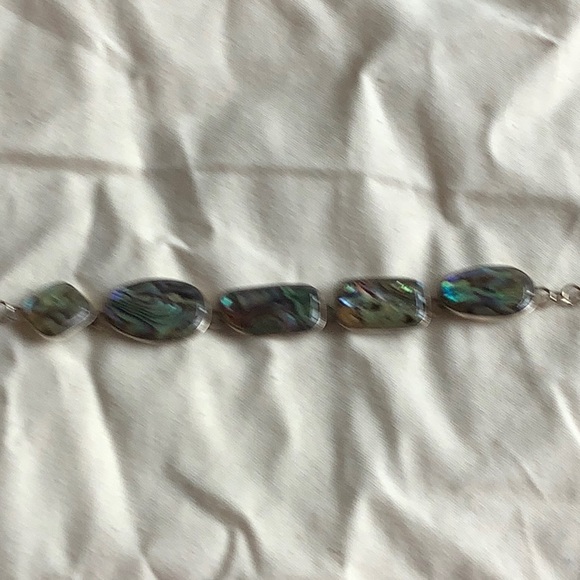 Sterling silver genuine abalone shell bracelet - Picture 3 of 5